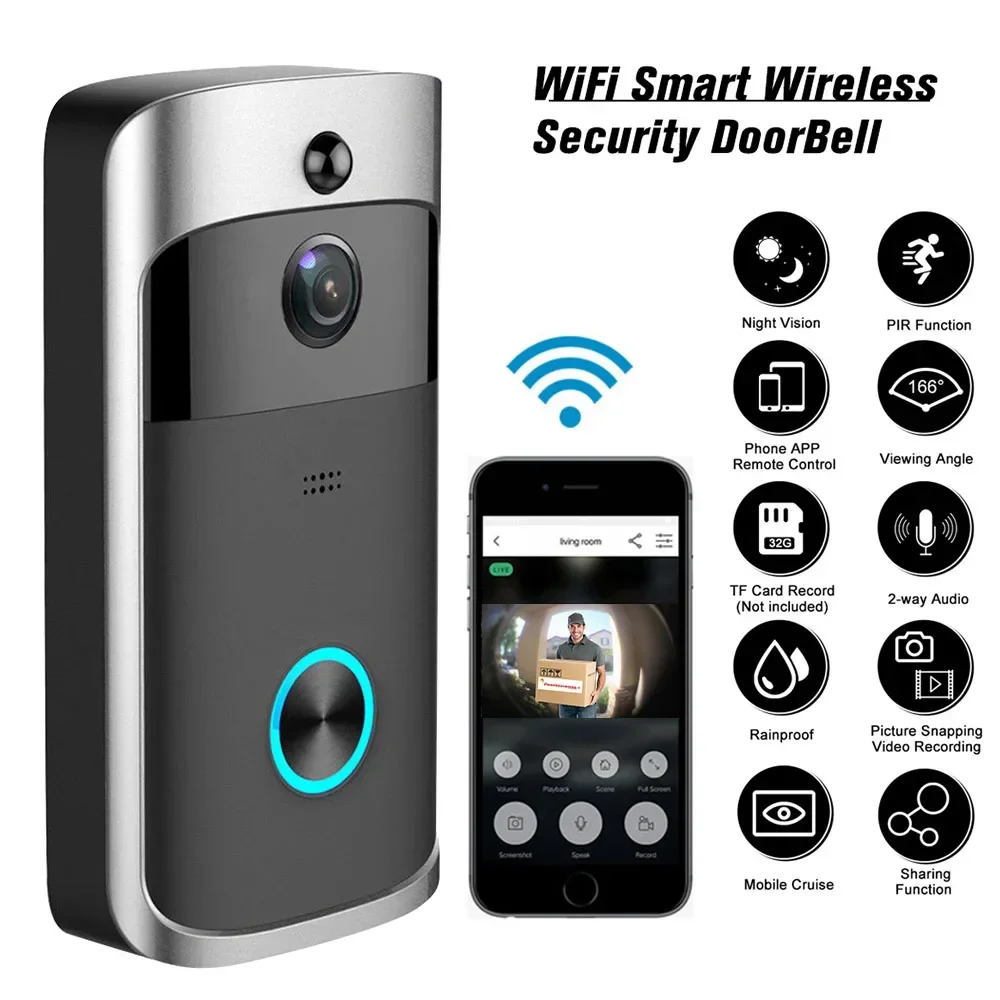Home Security Monitoring System - Campanello Wireless WIFI HD 720P per