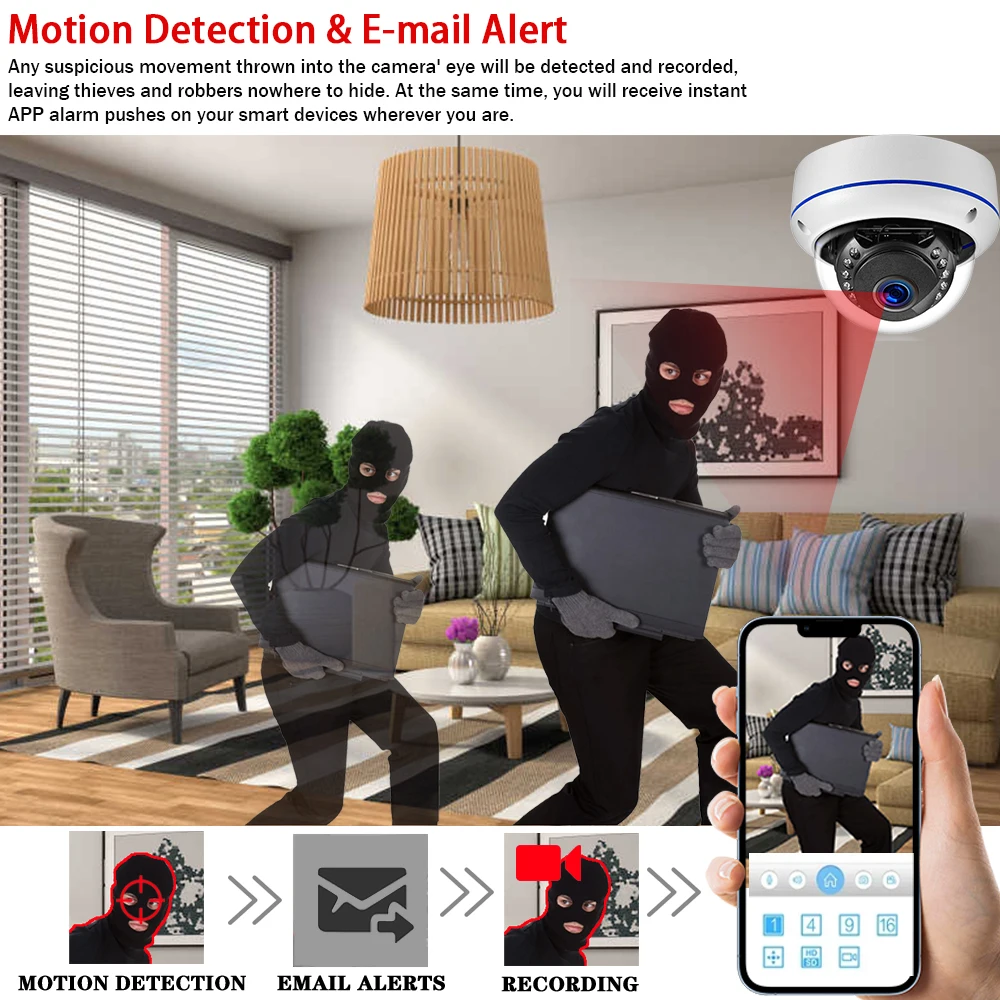 Telecamera IP Dome POE Tuya 5M - Home Yard Security Cameras recensione e prezzo