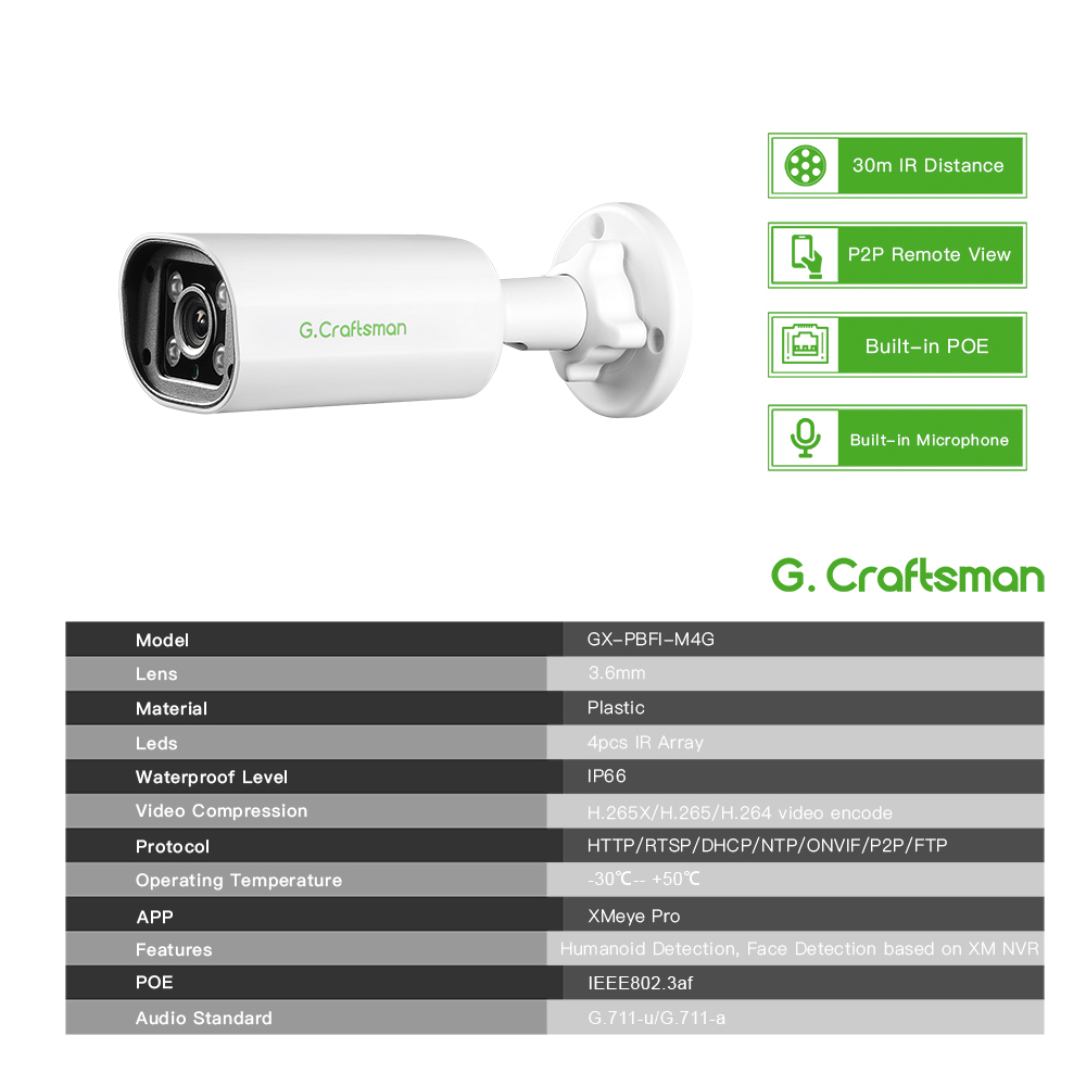 Telecamera IP POE C GC PB 4MP, - Home Security Camera recensione e prezzo